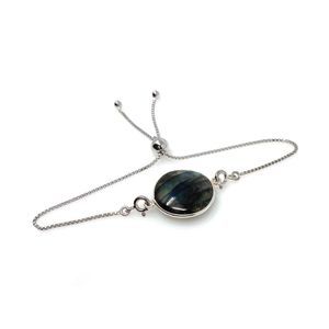 Labradorite Gemstone Silver Adjustable Bracelet